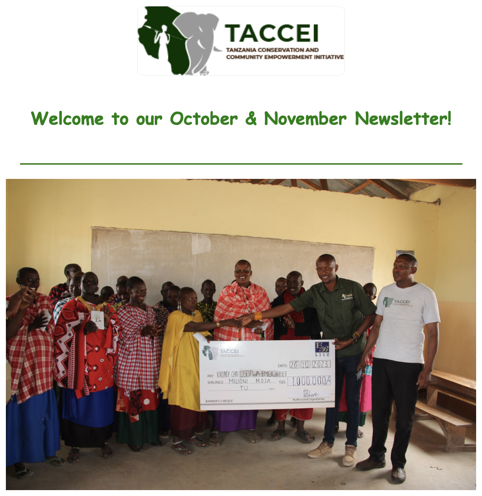Welcome to our October & November Newsletter!